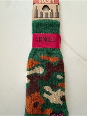 Green Camo Knit Bottle Sleeve